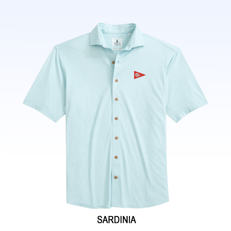 JOHNNIE-O BRECK SOLID KNIT SHORT SLEEVE BUTTON DOWN