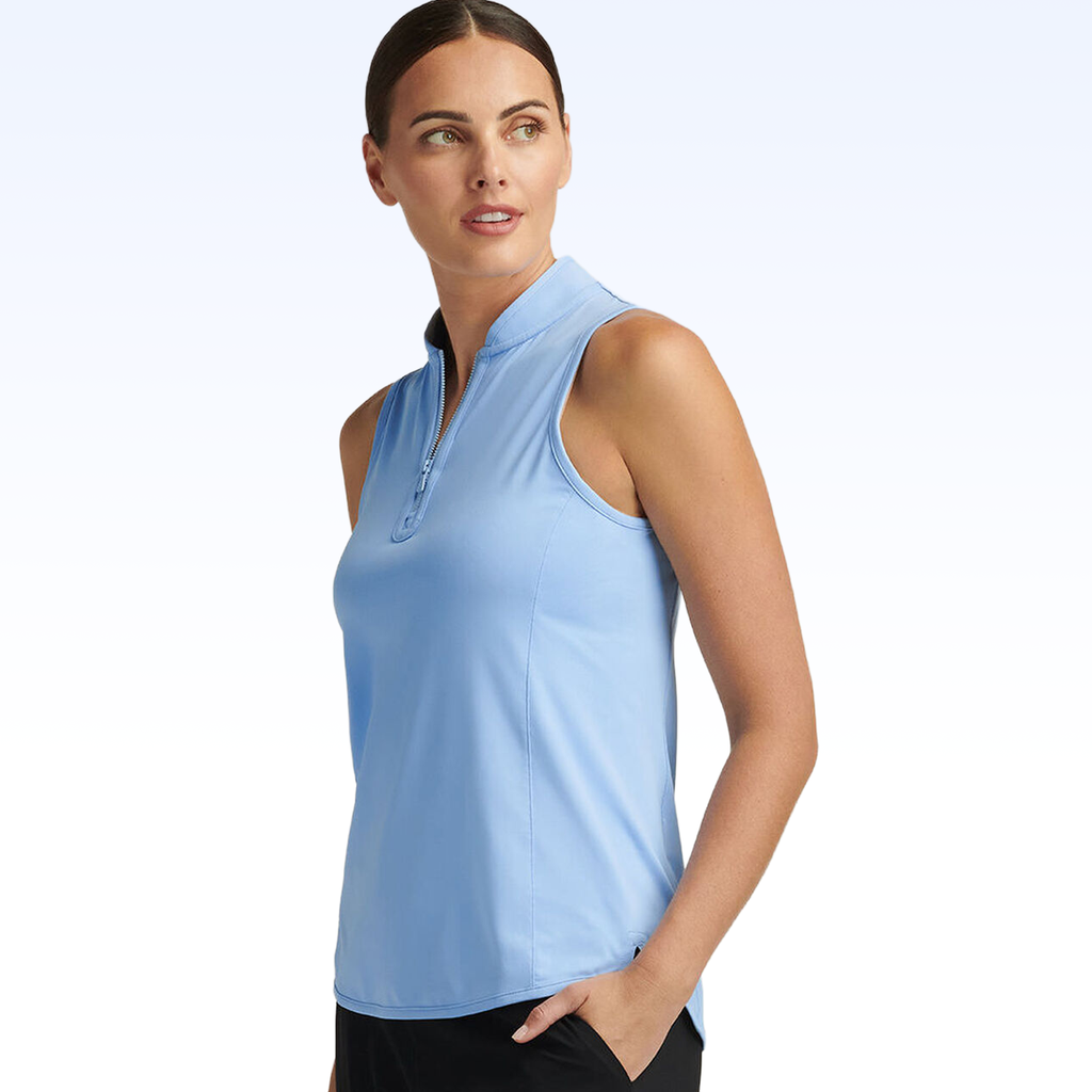 PETER MILLAR SLEEVELESS ZIP POLO